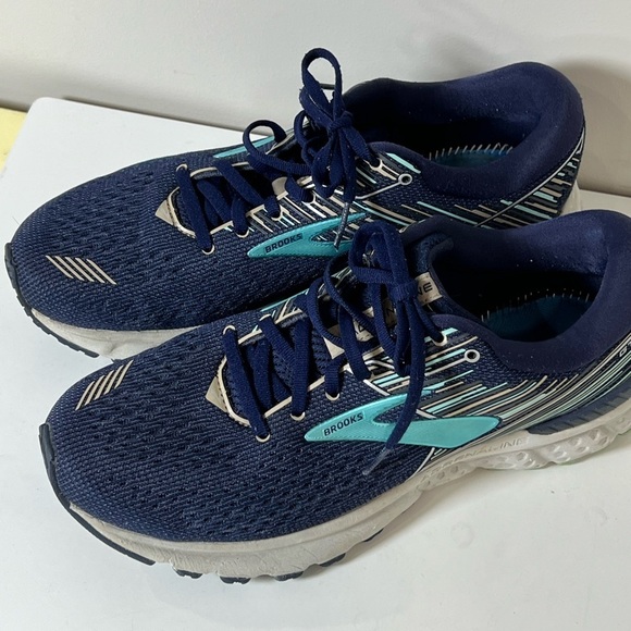 Brooks Sz. 11 GTS19 Adrenaline Navy Mesh Knit Lightweight Athletic Running Shoe - Picture 6 of 12